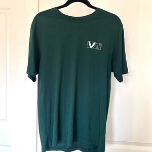 RVCA (M) Regular Fit Sport Tee Opposites Balance Logo Casual Dark Green Shirt